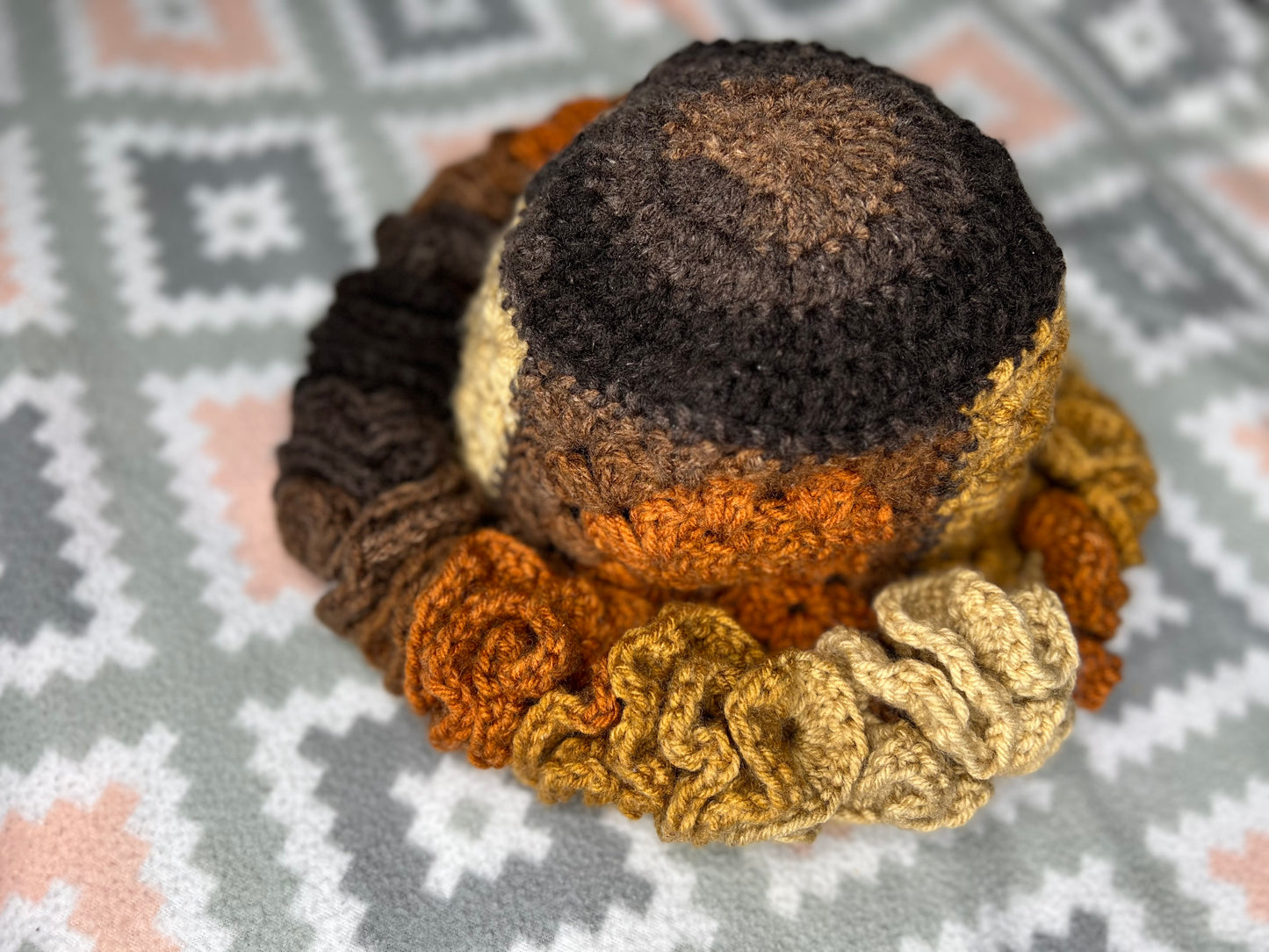 Granny Square Ruffle Hat